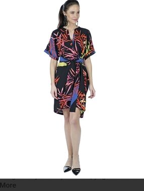 Natori Printed Lightweight Crepe Dress Size S